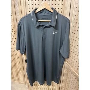 Nike Golf Mens Dri-FIT Polo Shirt Charcoal Grey Standard Fit Large Short Sleeve